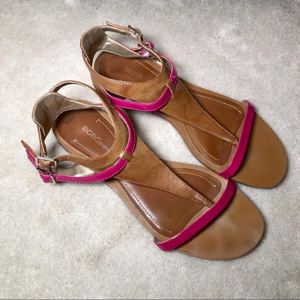 BCBG Generation Brown Pink Sandals Archee Spring